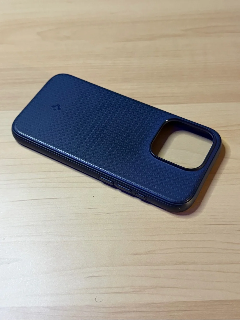 Blue Textured Protective iPhone 15 Pro Case - Spigen
